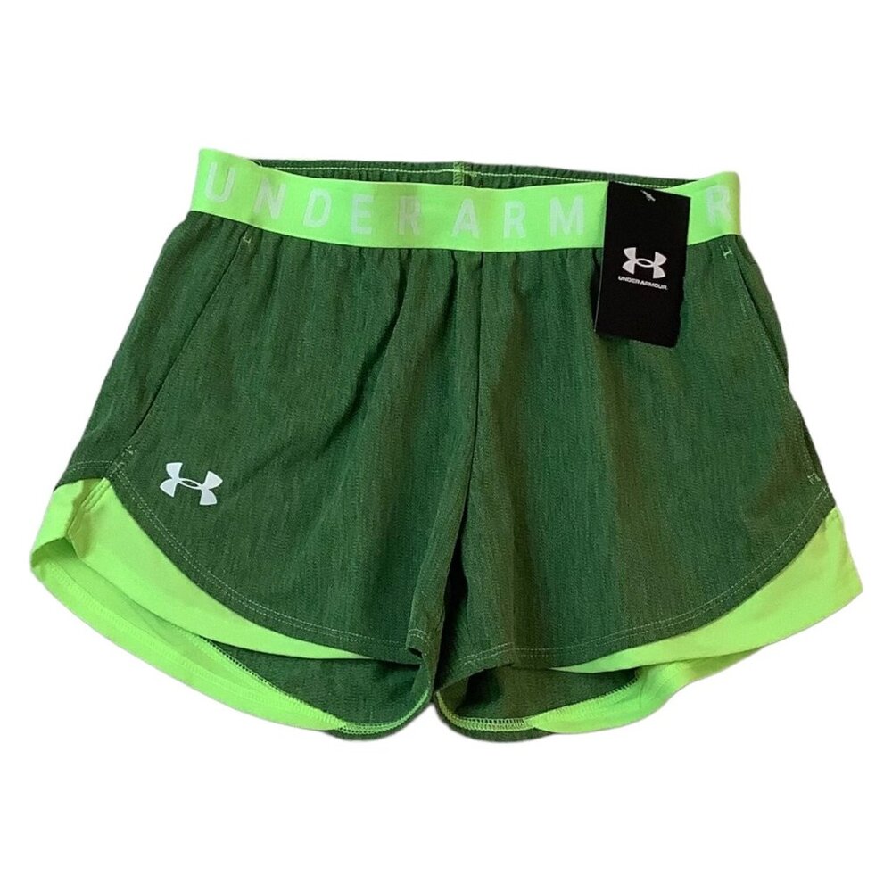 NWT Under Armour Womens Running Training Short Loose Fit Stretch Green Size XS